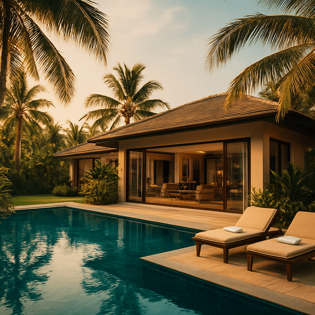 Tropical villa setting